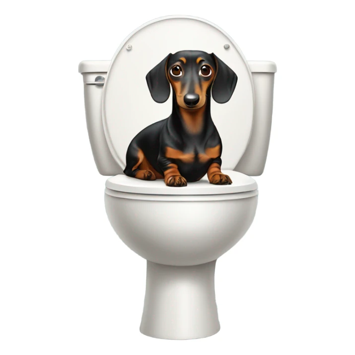 A dashund on the toilet sticker