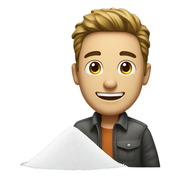 Very happy guy with a pile of salt. sticker