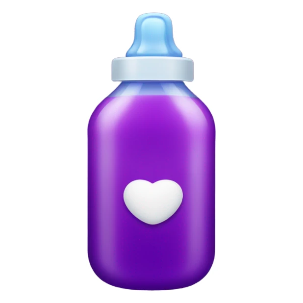 Baby bottle with purple juice sticker