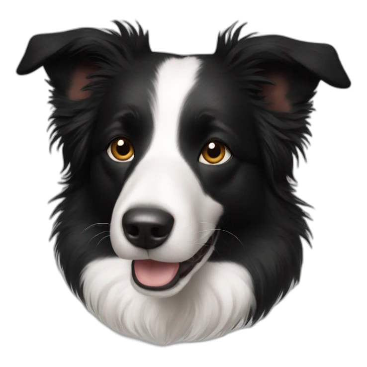 Border collie black white short hair sticker