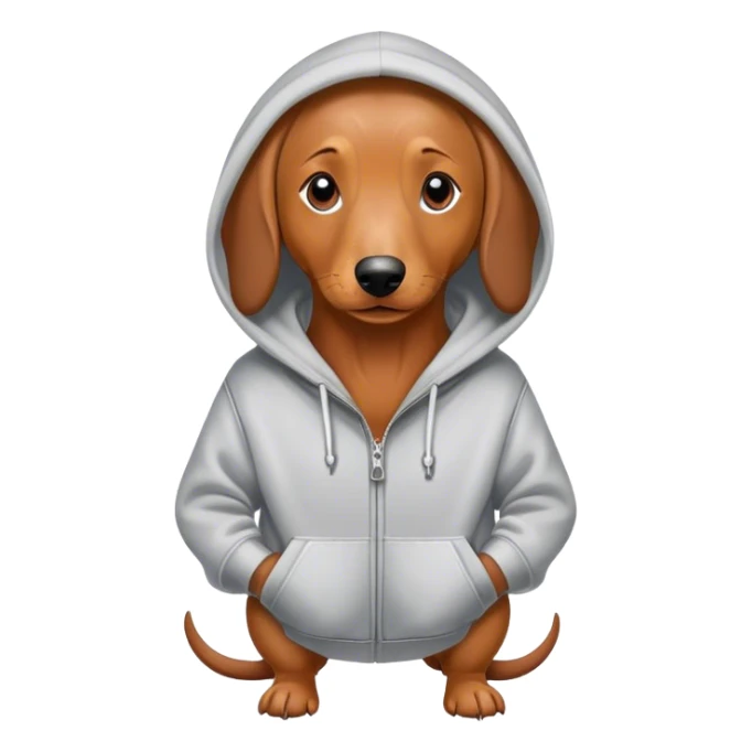 Wiener dog wearing a hoodie sticker