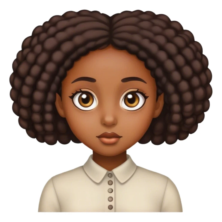 Black girl with big eyes sticker