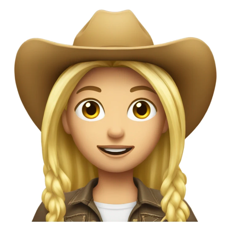 Blond girl with cowboy Hay sticker