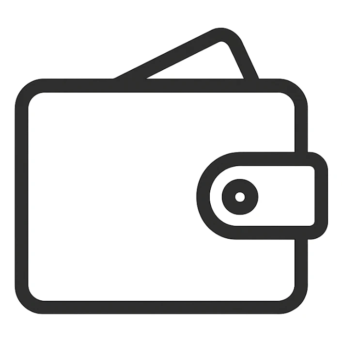 wallet icon, simple and clear, modern icon style sticker