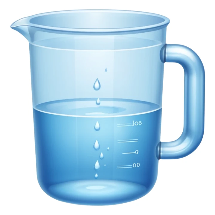 a measuring cup of water sticker