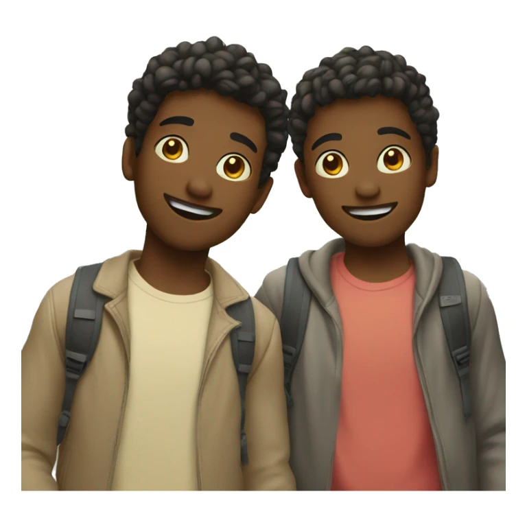 two boys in love on a walk sticker