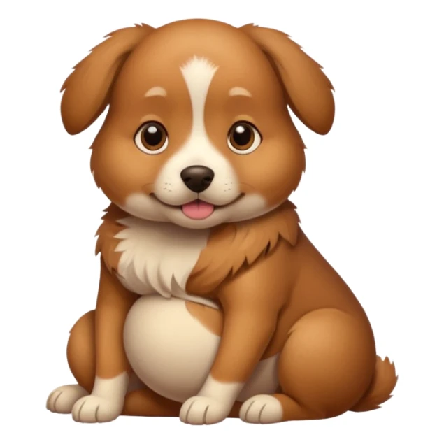 pregnant dog holding its belly sticker