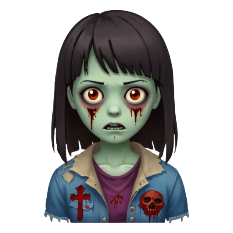 Zombie girl de franja  sticker