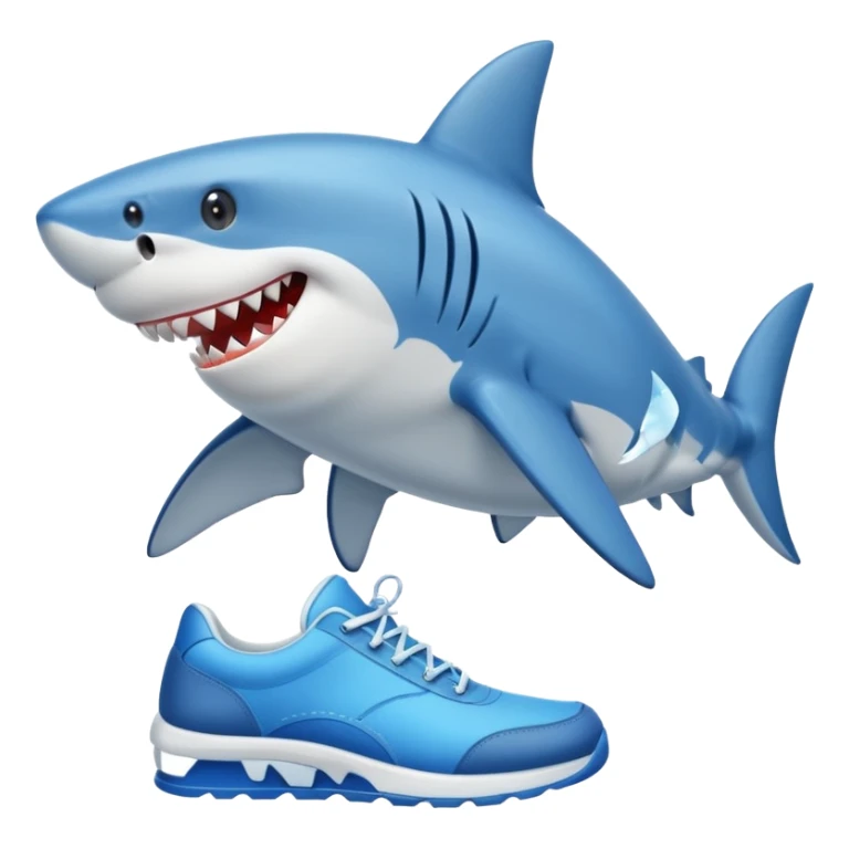 Shark emoji wearing shoes sticker