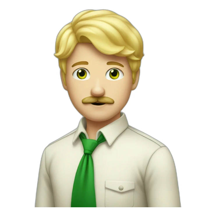 Garçon blond aux yeux vert avec moustache  sticker