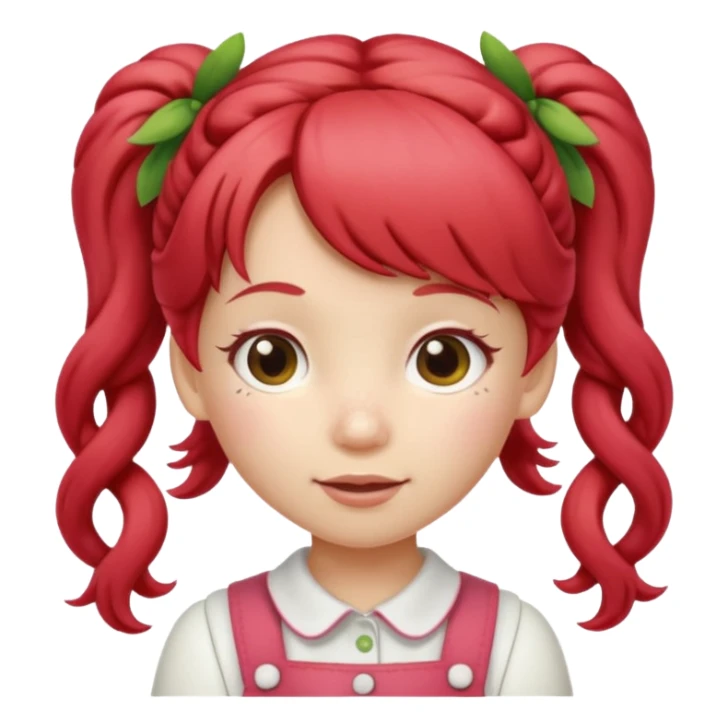strawberry shortcake ginger girl with pigtails sticker