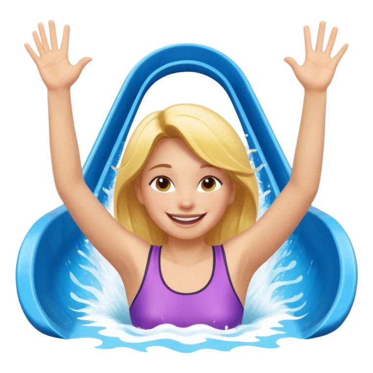 girl on waterslide with hands up sticker