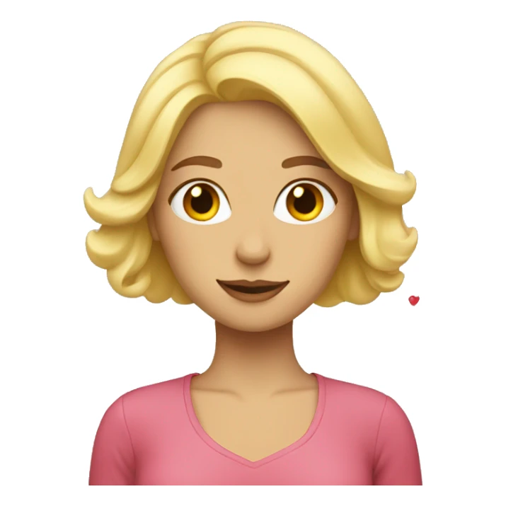 Blond woman with hearts sticker