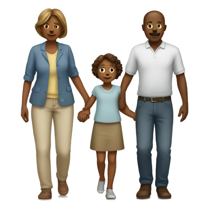 Family holding hands child in the middle sticker