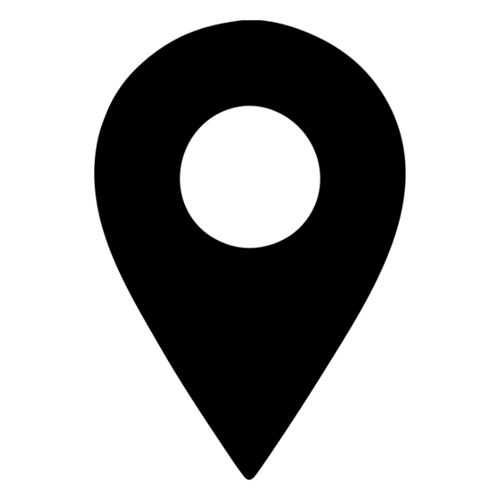 geolocation pin icon, black filled, urban theme sticker