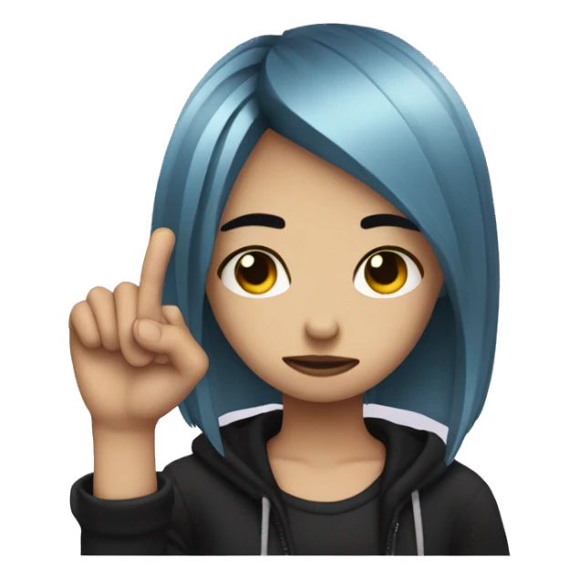 emo girl with a broken index finger sticker