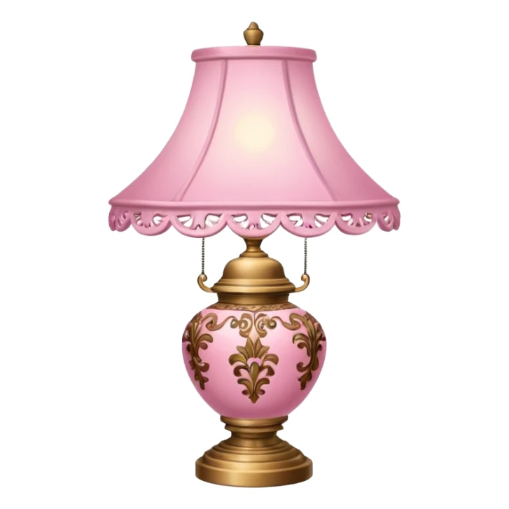 A pink lamp emoji, vintage and charming, with a classic design sticker