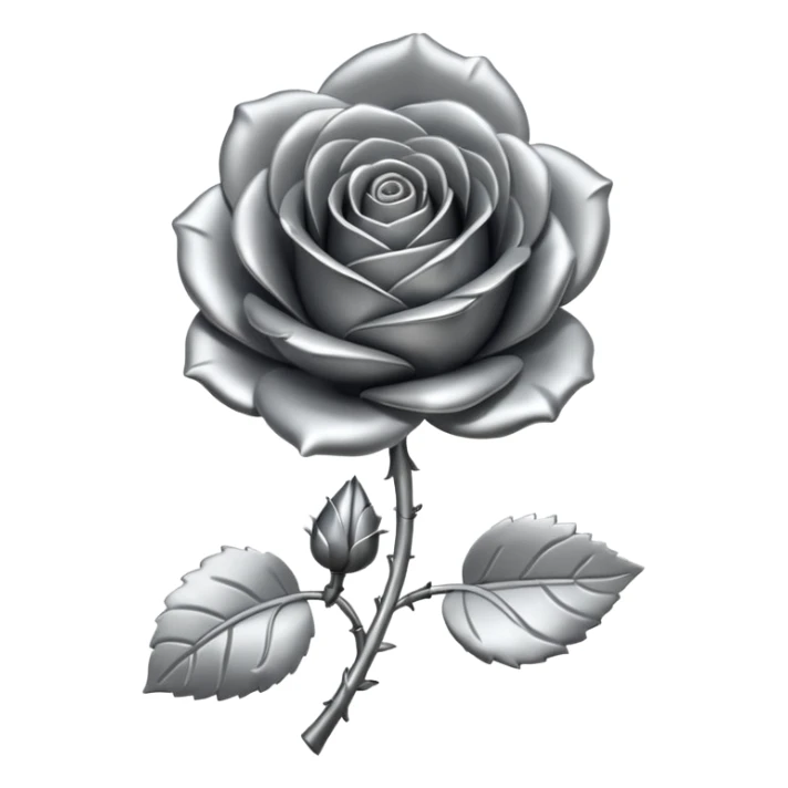 metal rose, without green leaves, just flower sticker