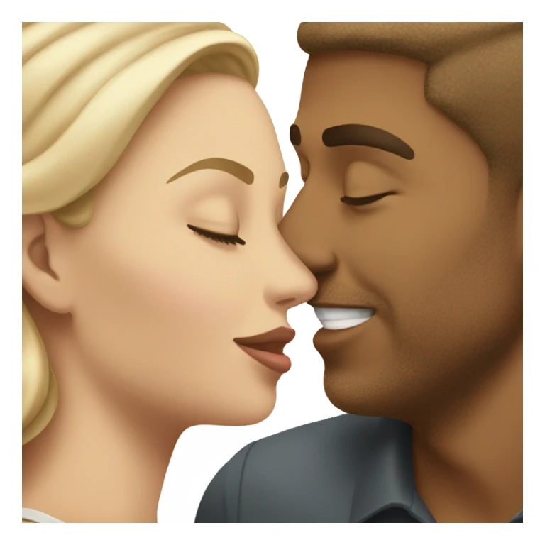 Light skin woman with kissing white man sticker