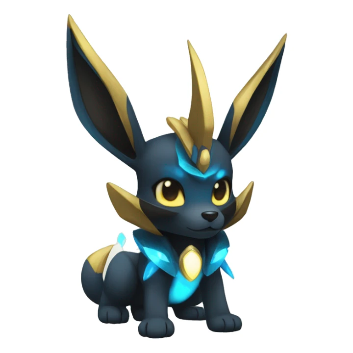 Shiny Sparkle Chibi Anubis-Umbreon-Lucario-Fakémon full body sticker