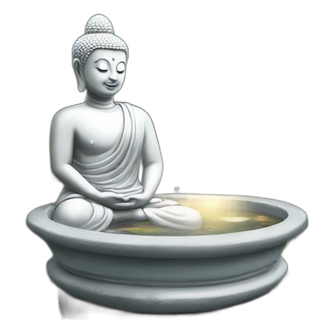 A small homemade water fountain inside which there is a Buddha statue, which is very beautiful and traditional sticker
