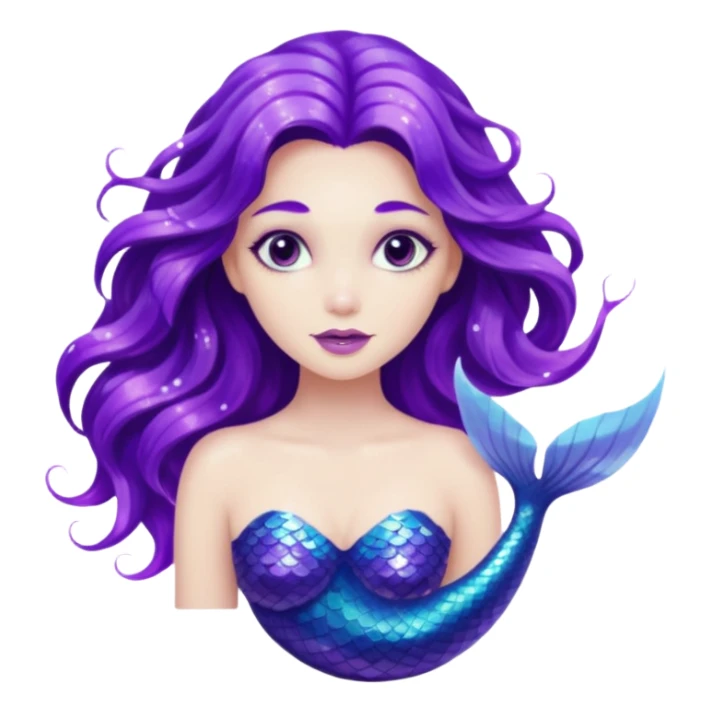 glitter purple mermiad sticker