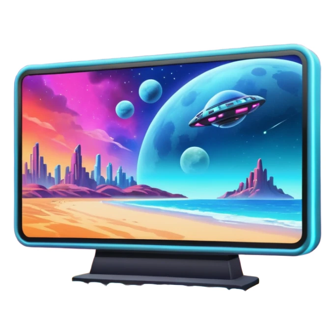 big screen with a movie sticker