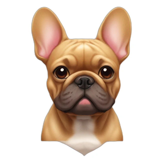 french bulldog dog old cheerful fat red same color sticker