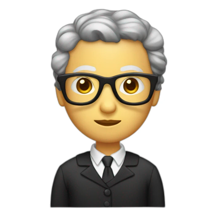 Profesor con cachucha con gafas con tapabocas y vestido negro sticker