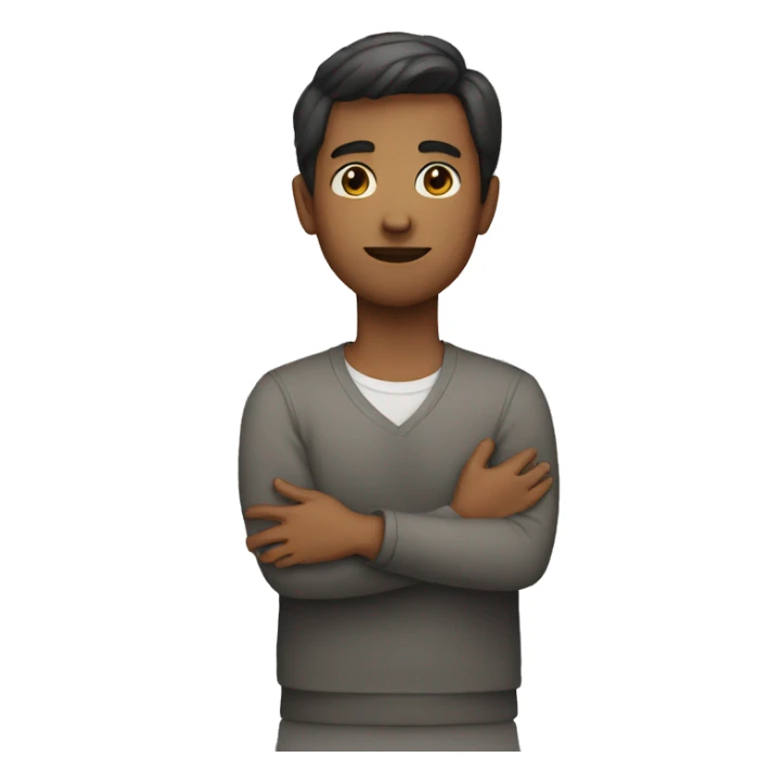 person with hands on chest sticker