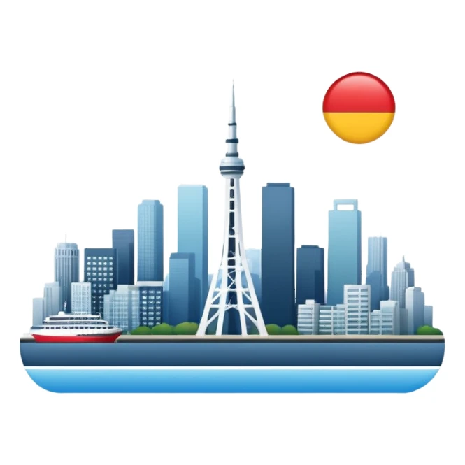 Create a tech founders day logo for japan using the tokyo and san francisco skyline  sticker