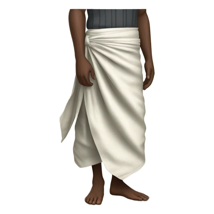 traditional lungi, displayed as if being worn, tied at the waist, with realistic folds and drapes sticker