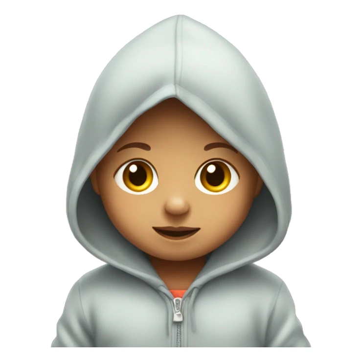 Baby checkin wearing hoodie sticker