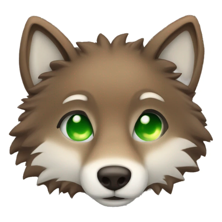 Brown cute Wolf furry sleeping with green pupils sticker