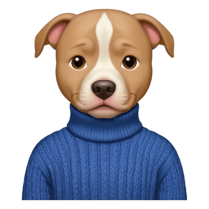 pitbull with a human neck and a sweater pfp sticker