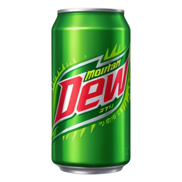 Draw a Mountain Dew can with green label & bold neon logo. sticker