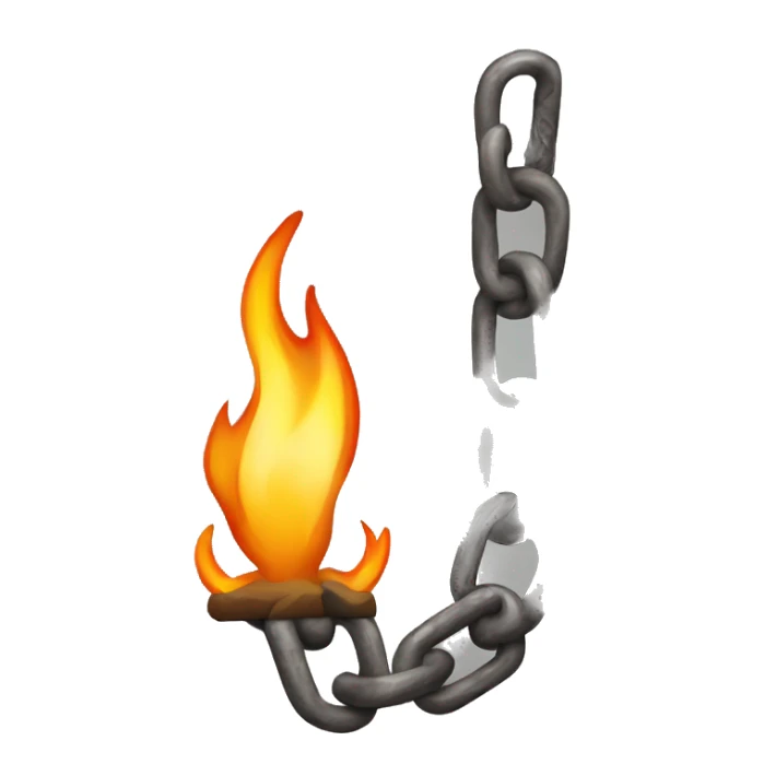 a chain that holds the flame of a fire on a leash sticker