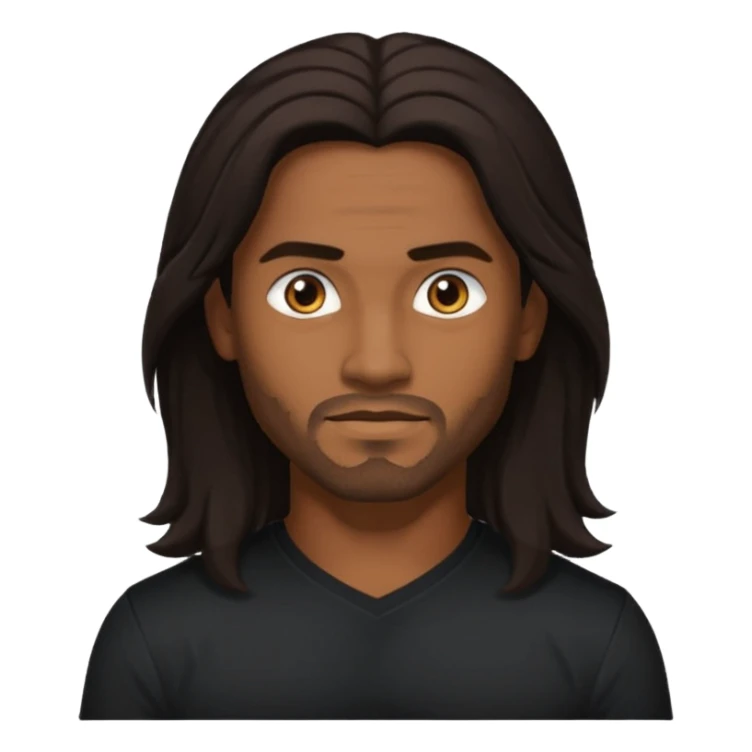 Pana Hema Taylor, male actor (b.1989) with dark brown long hair sticker