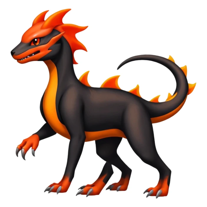 Salandit-Houndoom-Charmeleon-Fakémon-hybrid-creature (full body)  sticker