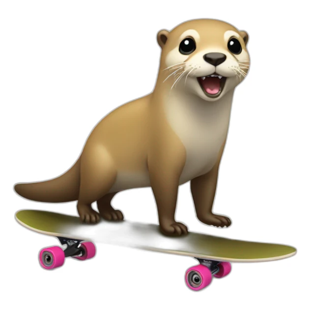Blonde hair otter on surfskate sticker