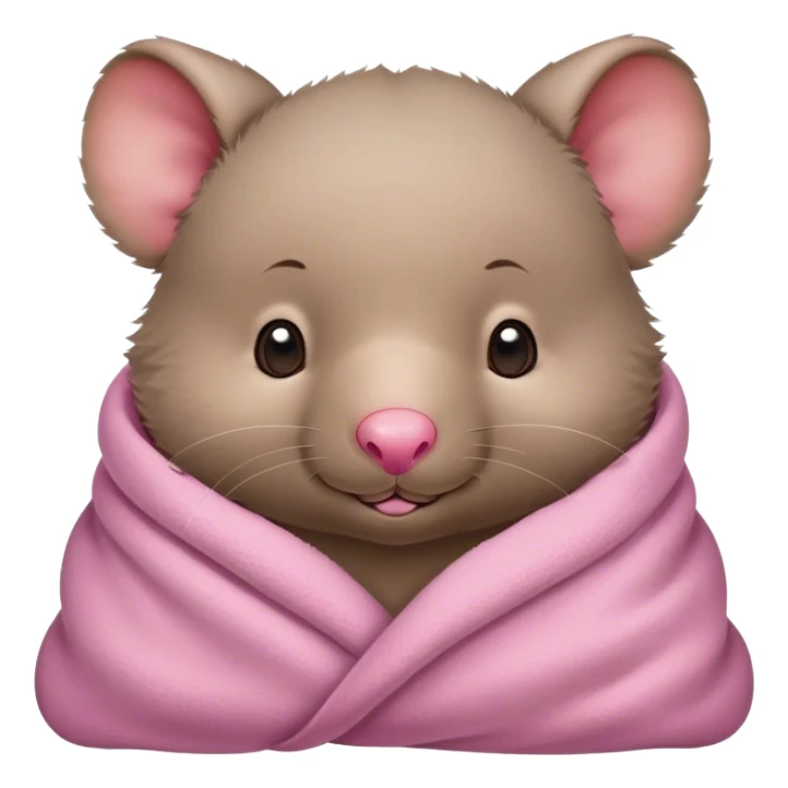 Cute baby wombat cozy in blanket sticker
