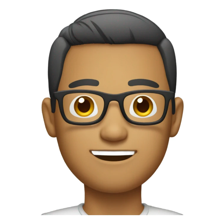 a developrt wih glasses, a trim cut hair asian color fiipino sticker