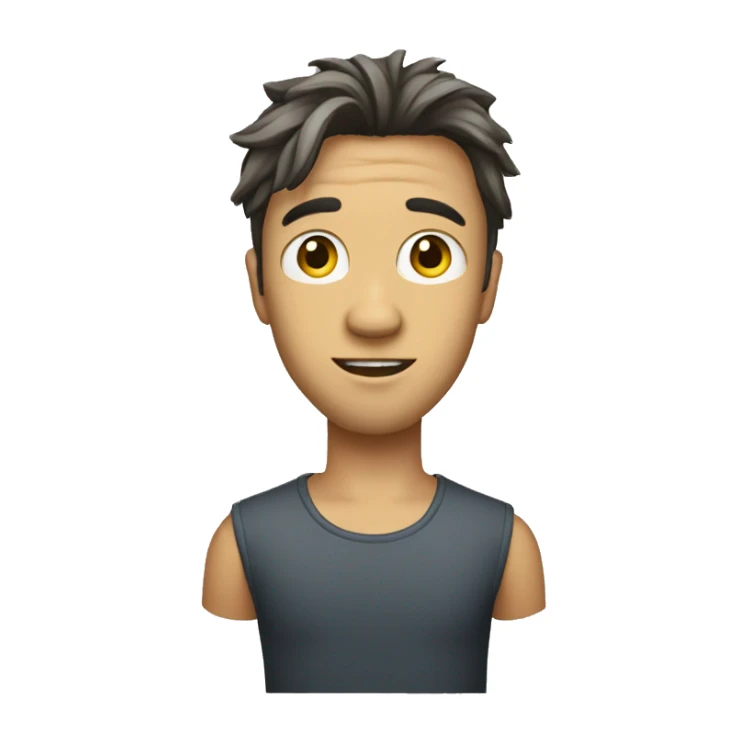 guy with mullet with chizzled jawline and big ish ears sticker