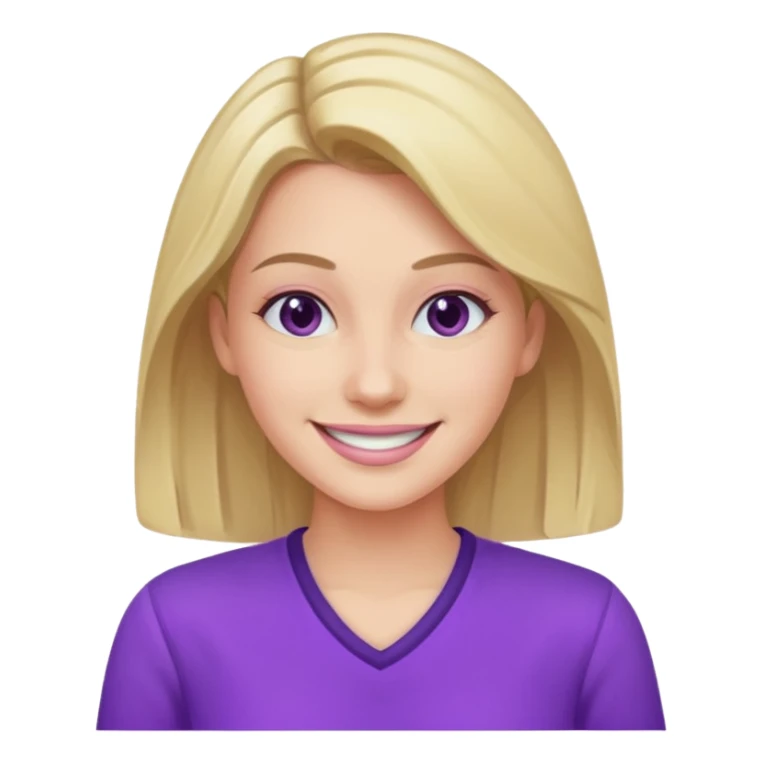 A young woman in 30s with purple clothes sticker