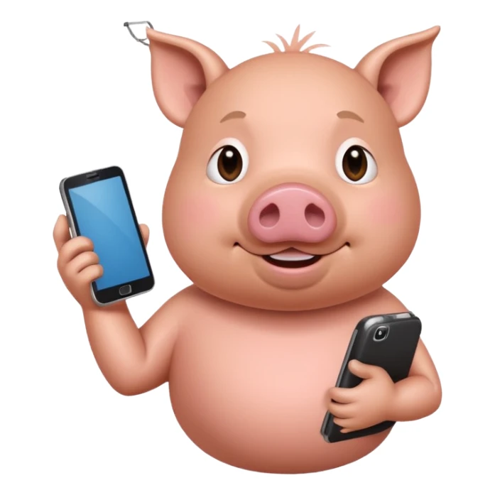 Pig calling me on a phone with the name John pork sticker
