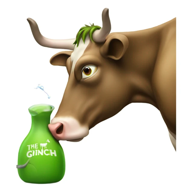 the grinch milking a cow sticker