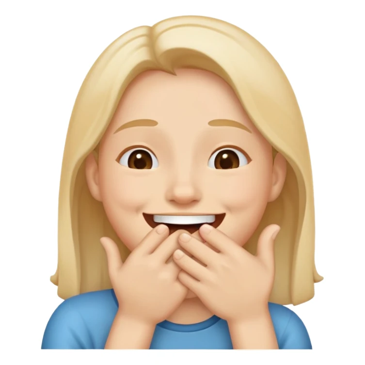 laugh face with hand covering mouth sticker