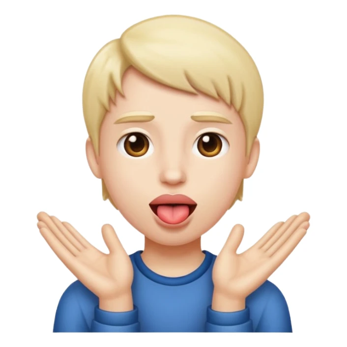 Tongue out with hands to side sticker