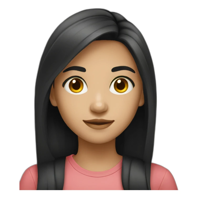 smart and confident girl with light skin and long black hair sticker