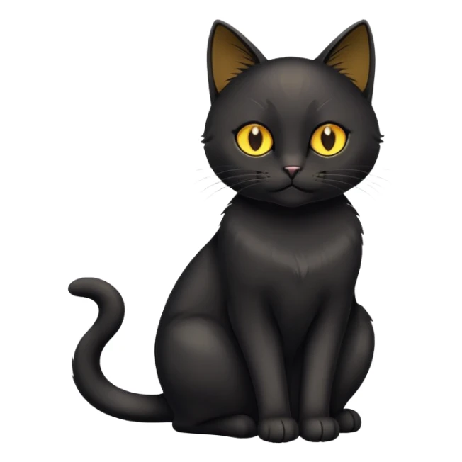 Black cat with golden eyes sticker